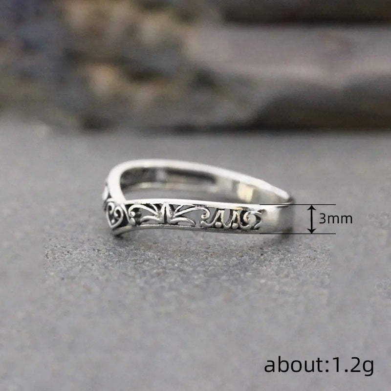 Argent Bague artisanal délicat