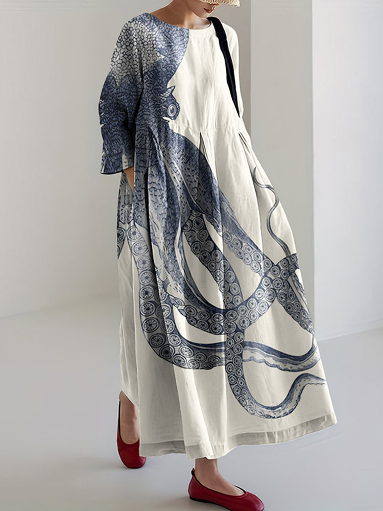 Baumwoll Zweifarbiger Pullover Beige-Navy